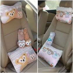 Disney Cute StellaLou Duffy ShellieMay Seat Headrest Seat Belt Cover Kawaii Soft Comfortable Back Cushion Pillow Car Xmas Gifts