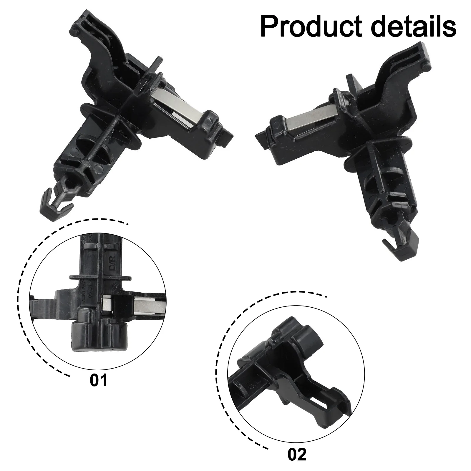 2x Bottom for bonnet Locking Mechanism A4517500384 A4517500484 Left Right For Smart For Fortwo 451 2008-14 Lower Latch Lock
