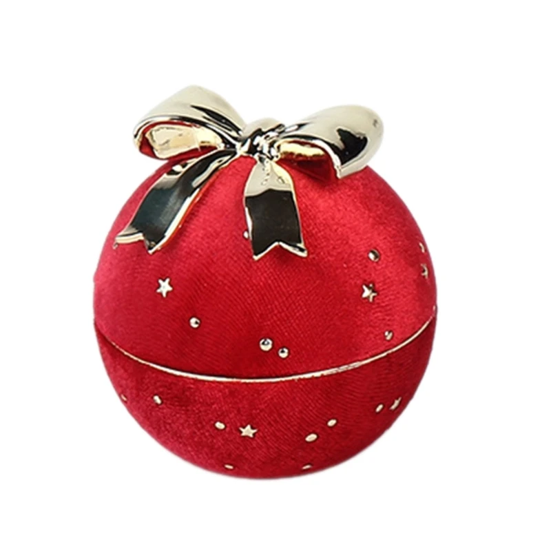 Delicate Jewelry Storage and Display Box Decorative Round Rings Storage Box with Soft Interior and Bowknot Embellishment