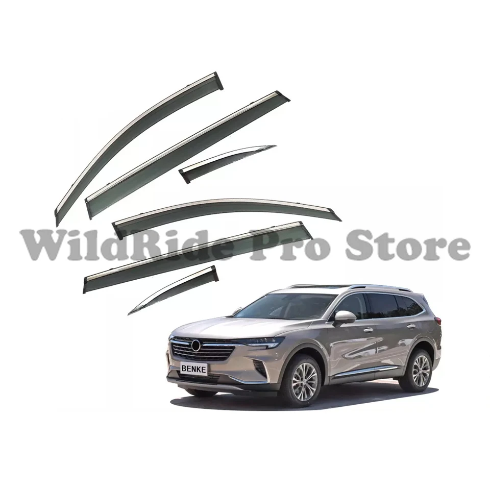 

1 set 6PCS Car Door Visor for BUICK ENVISION PLUS 2021 Auto Door Window Visor Sun Vent Visor Wind Deflector Rain Guards