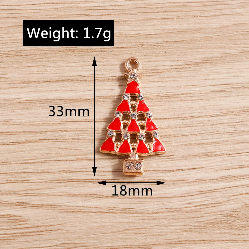 Tusember 20 Stück Emaille-Weihnachtsbaum-Anhänger für die Schmuckherstellung, fröhliche Neujahrs-Ohrringe, Halsketten, Armbänder, DIY-Geschenke – Detail 17