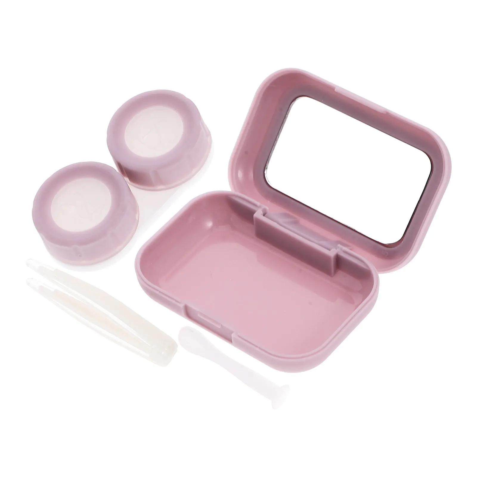 1Set Fine Workmanship Contact Lens Storage Box Lightweight Travel Friendly Contacts Case Seal for Outdoor Use