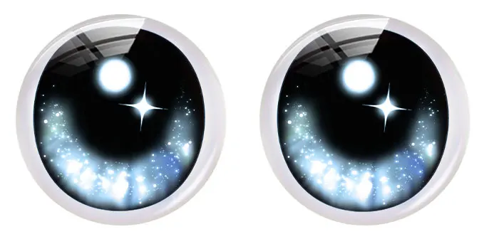 Round Cartoon Anime Pupils Ragdoll Toy Eyeball Big Eyes Doll Photo Glass Cabochon Flatback Demo Cameo For Diy Jewelry Making
