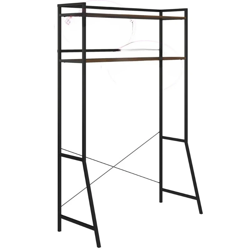 

Standing shelf across the bedside black storage rack, suitable for bedside in apartment or rental housing
