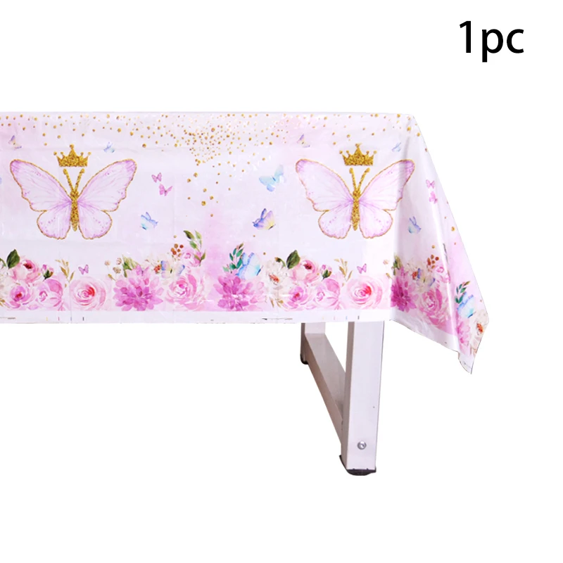 Nappe imperméable pour fête d\'anniversaire, motif papillon, décor de Table pour fête d\'anniversaire, pour fille, pour printemps et été