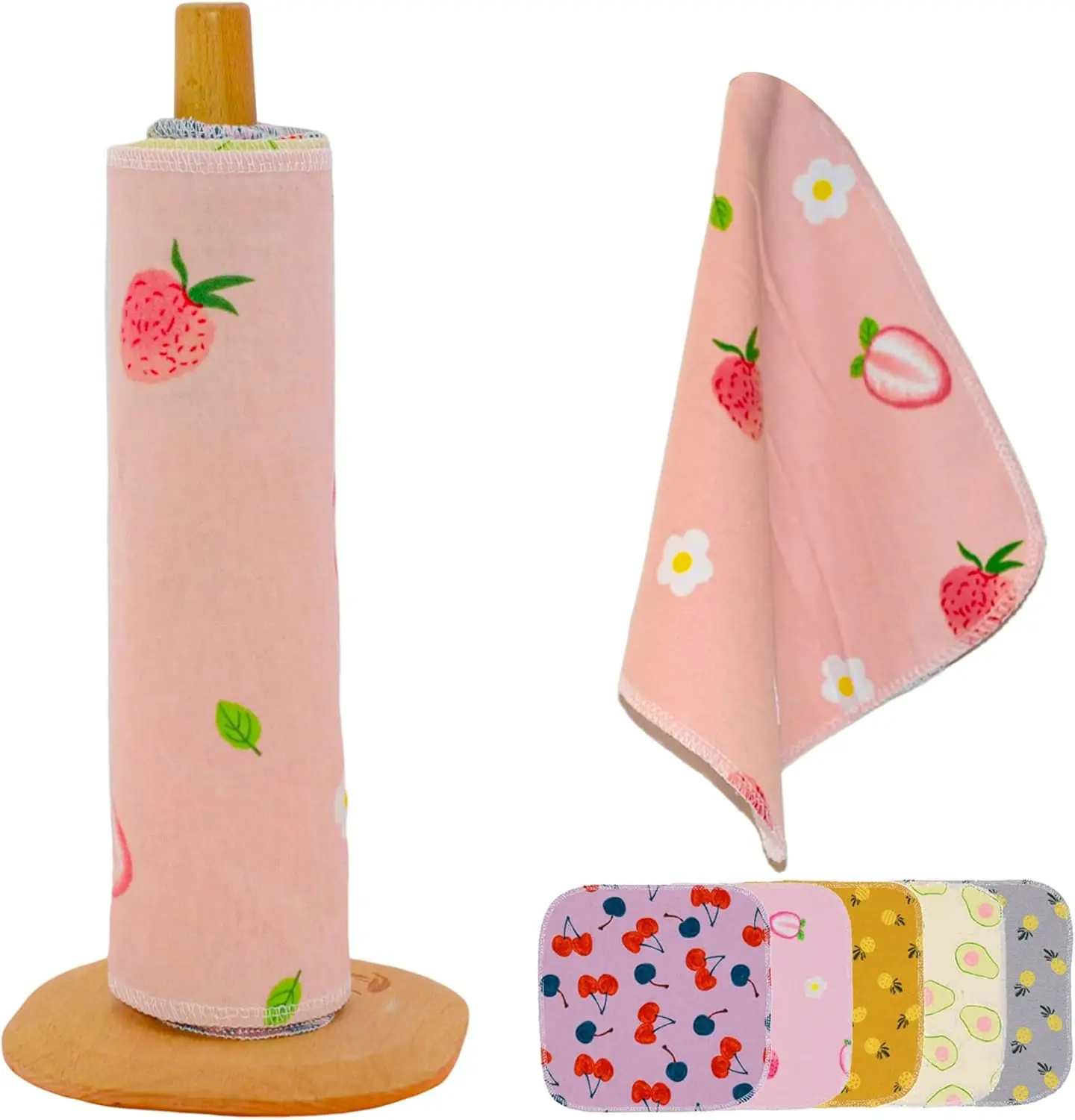 

Reusable Paper Towels Washable Roll - 25 Pack Cloth Kitchen Towels, Super Absorbent & Soft, Machine Washable Napkins