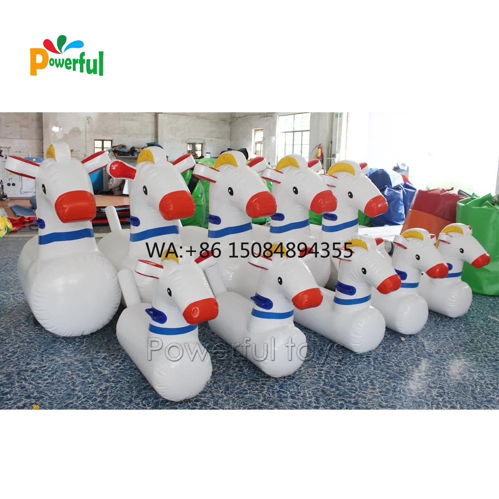 Promotional POWERFULTOYS PVC Inflatable Animal Jumping Horses for Ages 14+ with 3-Year Warranty