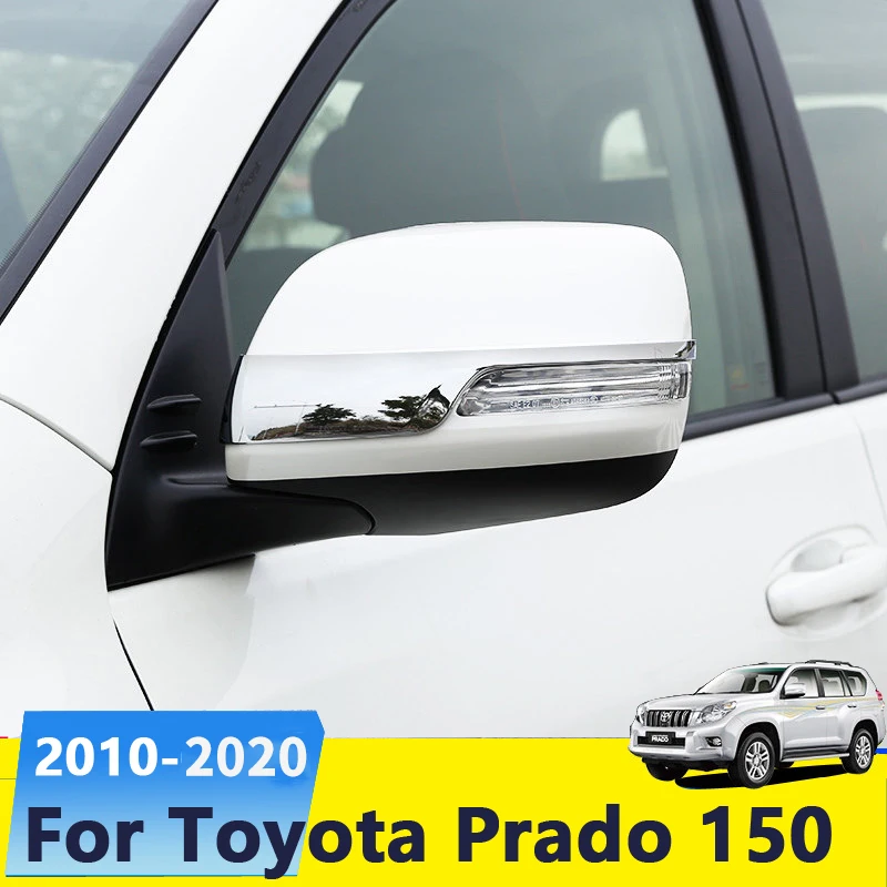 Chrome Car Rearview Mirrors Cover Trim Strip Sticker For Toyota Land Cruiser Prado 150 2010-2018 2019 2020 Exterior Accessories