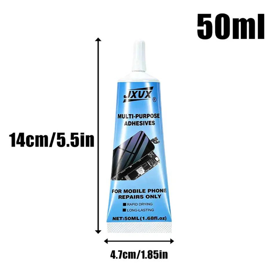 Adhesivo impermeable de alta resistencia para pantallas de teléfonos móviles JXVX, agente de unión universal para vidrios de teléfonos, herramienta de bricolaje para pegar strass y joyas con punta de taladro, 50 ml, 1-4 piezas 6