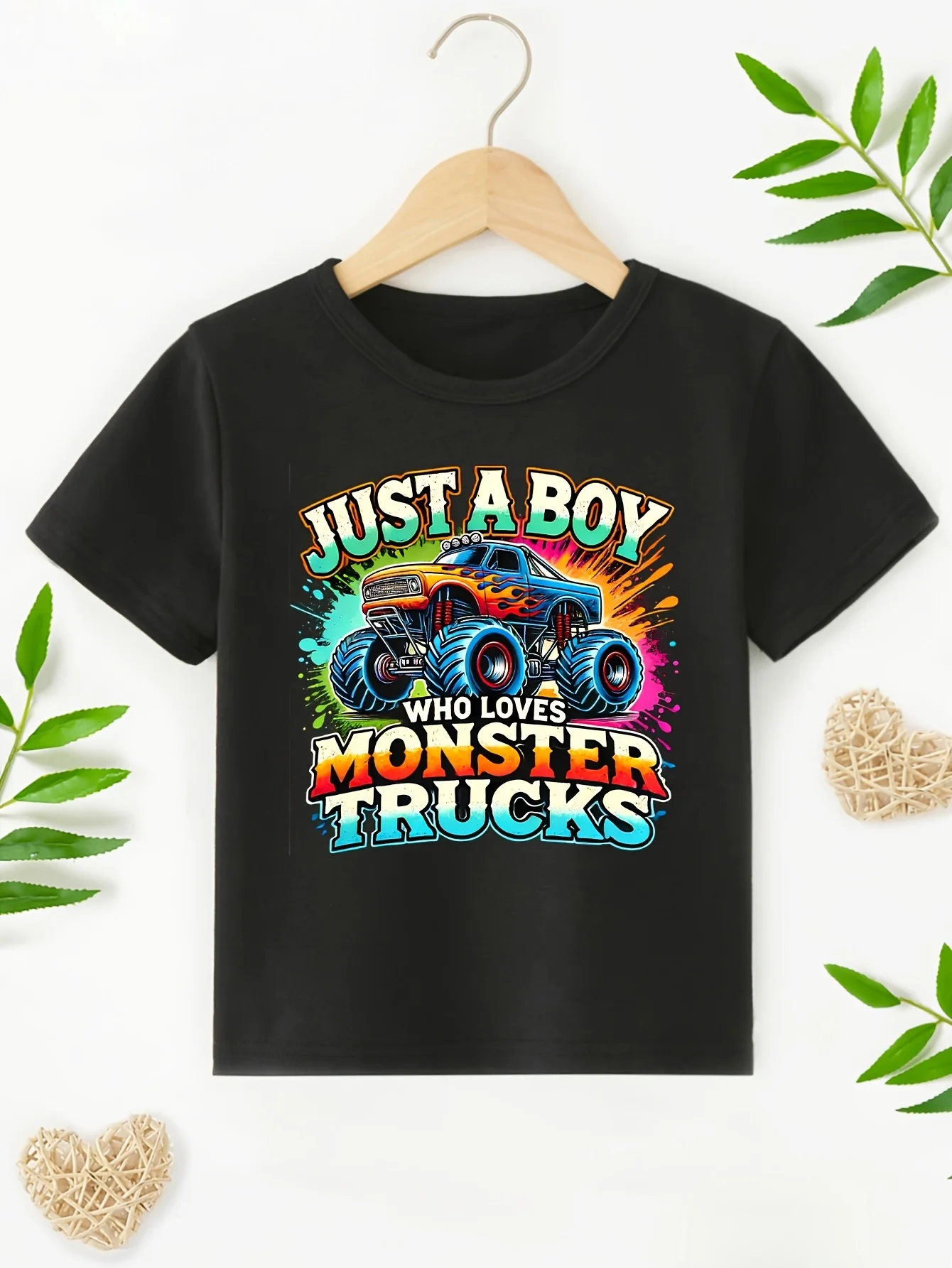 Boys Casual Crew Neck T‑Shirt, 