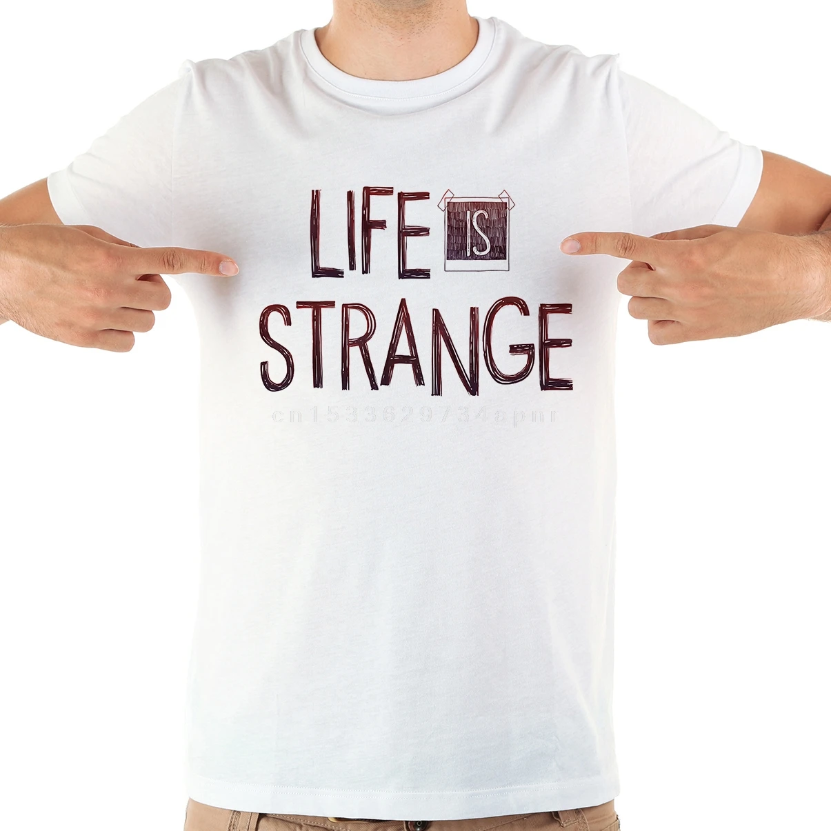 life is strange logo print t-shirt men  summer 2022 new white short sleeve casual homme cool t shirt