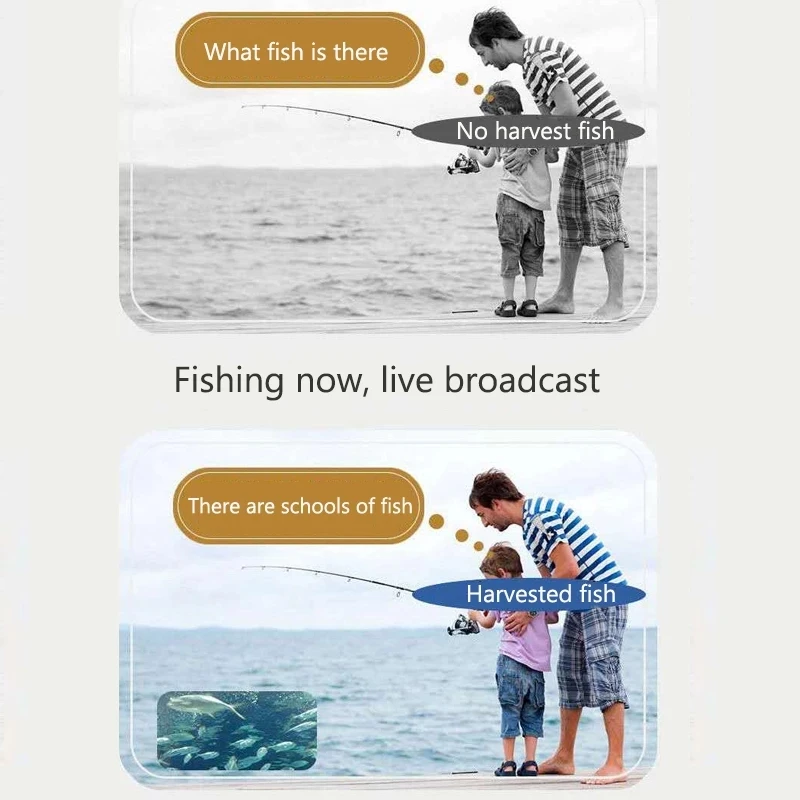 Fish Finder 8.0mm Endoscope Camera With WiFi Box And 8 LED Lights Three-in-one Winter Ice Fishing Tool For Android Type-C And PC