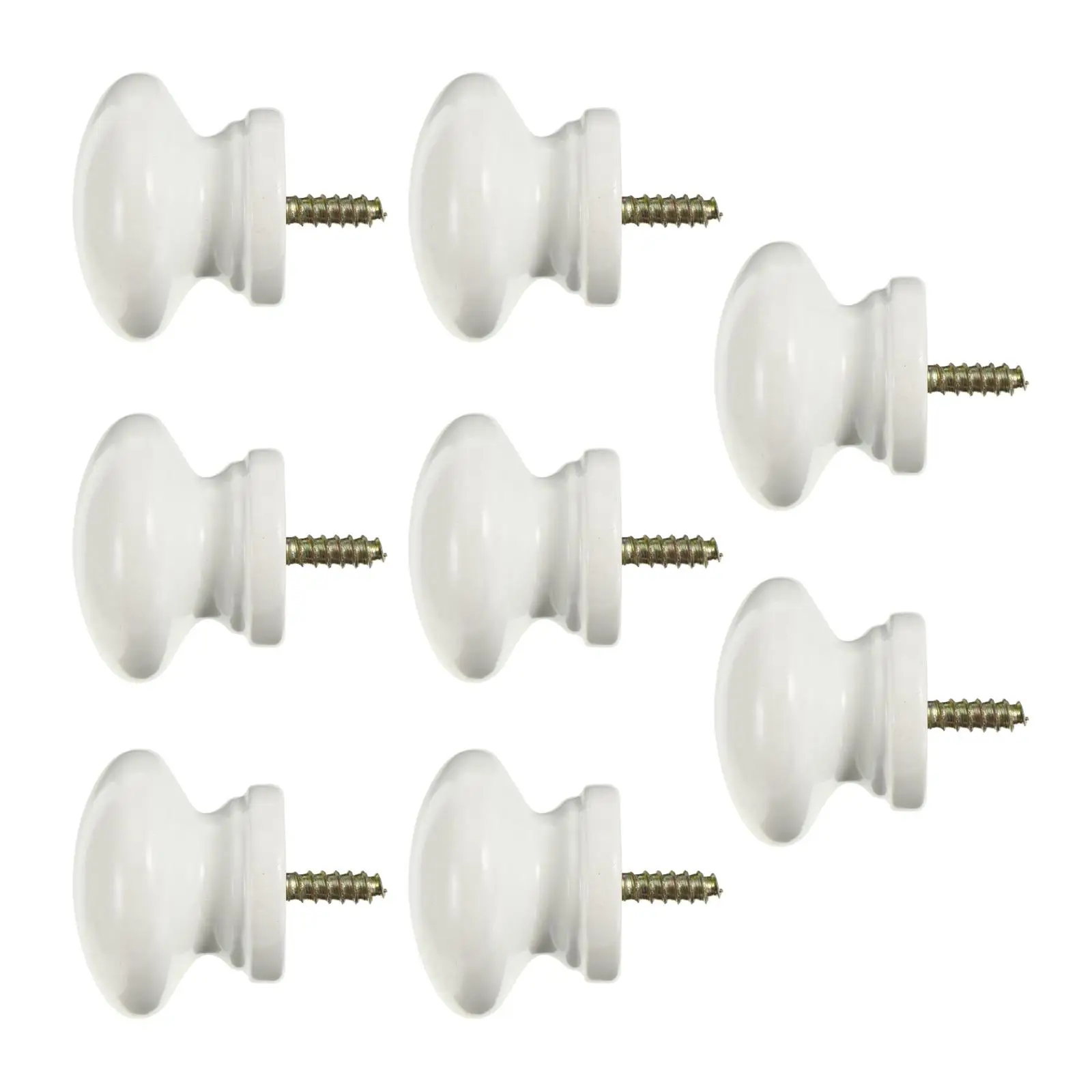 

8 Pcs Solid Wood Handle Brown Retro Cabinet Knob Durable Round Door Pull Kitchen Wardrobe Closet Furniture Hardware