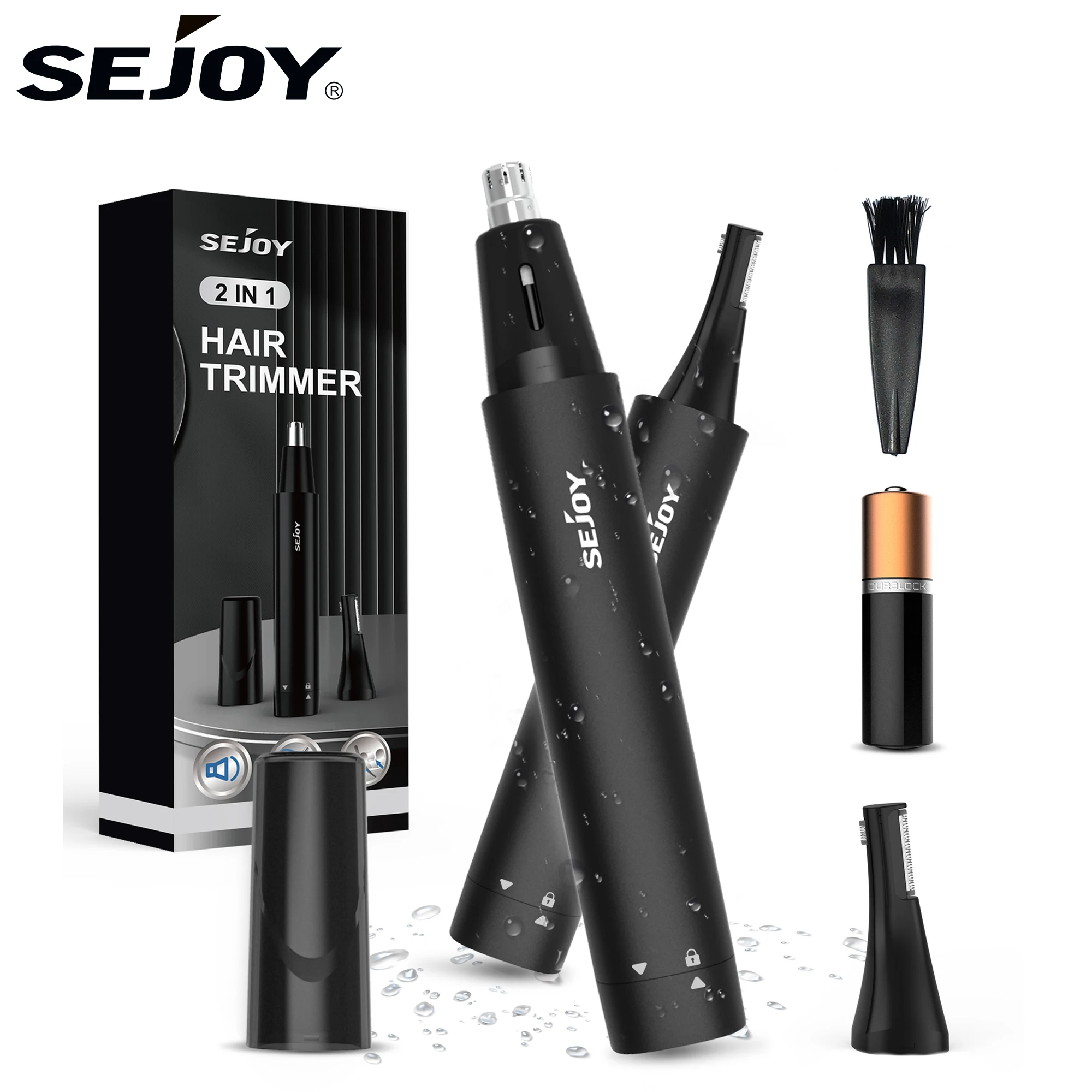 Nose Hair Trimmer Men’s Nose Trimmer 2 in 1 Battery Operated Eyebrow Trimmer for Men AA Battery Included