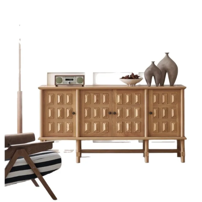 

Solid wood TV cabinet retro distressed entrance storage cabinet home dining sideboard