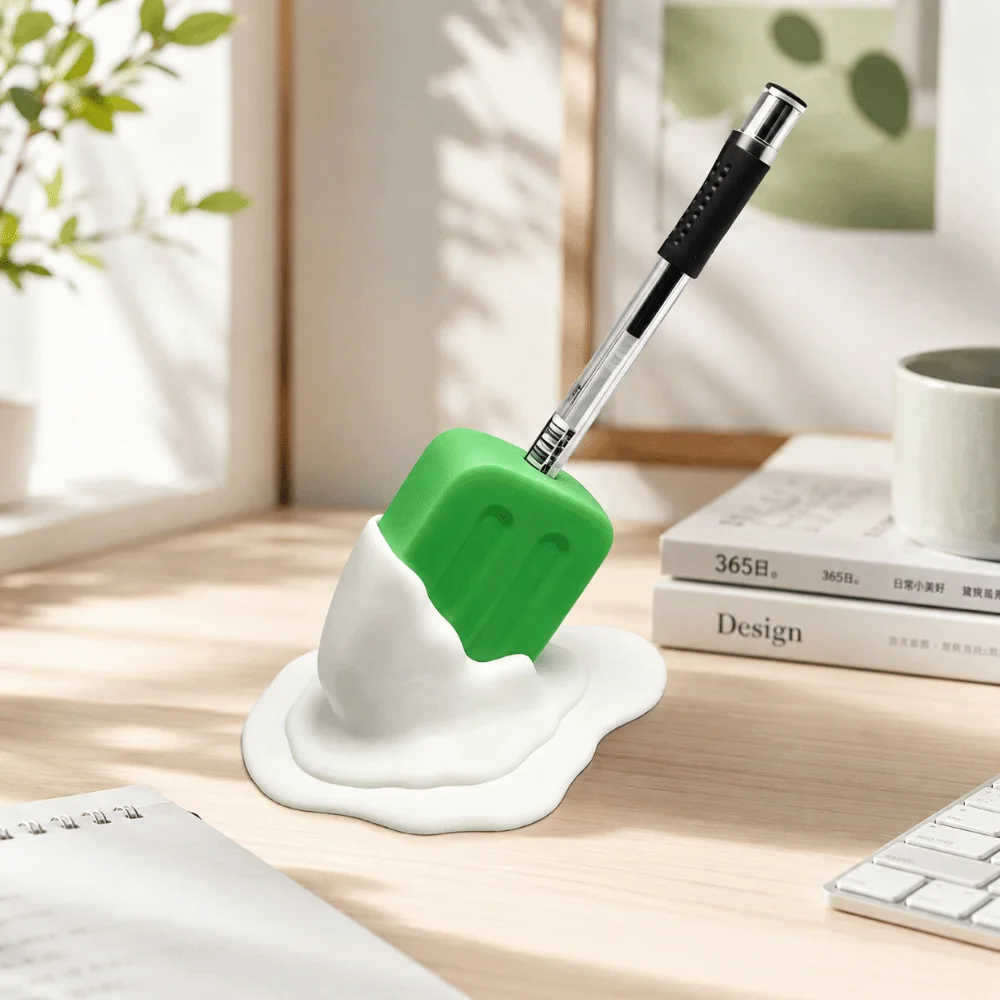 Stylish 3D Printed Ice Cream Pencil Holder Popsicle Shape Decorations Desktop Ornaments Funny Pen Stand School Use
