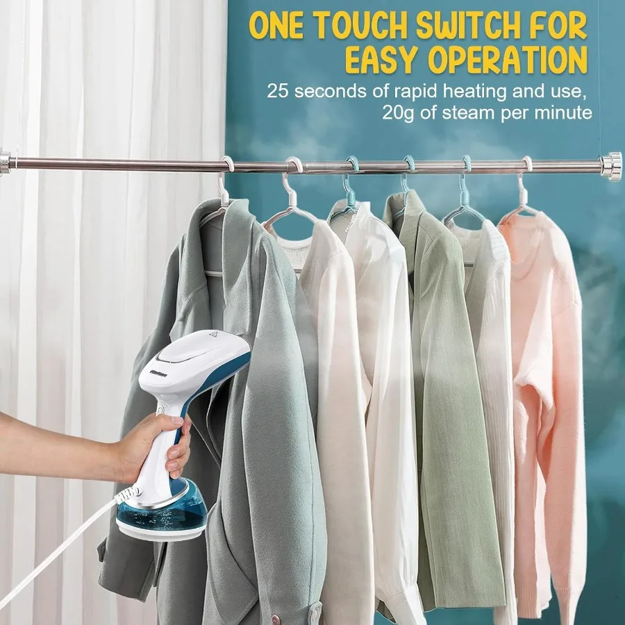 باخرة محمولة للملابس 1200 واط مع خزان مياه كبير 360 مللي مزيل التجاعيد السريع مُبخّر ملابس محمول مثالي للمنزل خارج #6