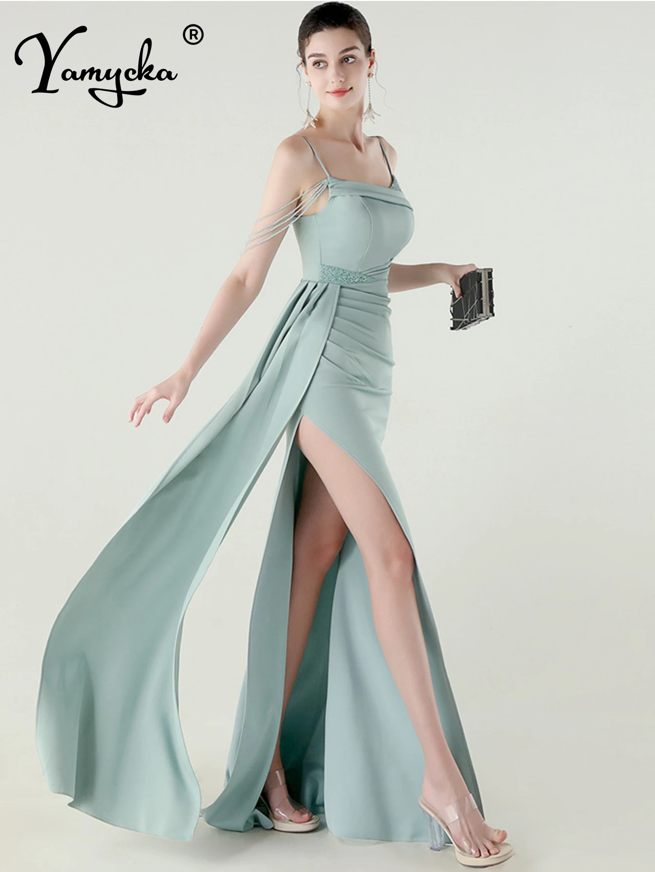 Sexy dos nu slip strass robe d'été femmes fête de mariage longues robes 2025 femme élégante robes de soirée d'anniversaire vestidos