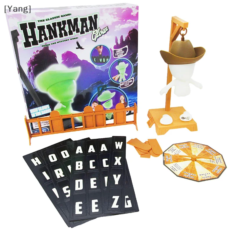 Magnetic Hangman Mystery Word Guessing Game For Kids & Families Glow In The Dark Travel Game, Guess The Word Before Hank Falls