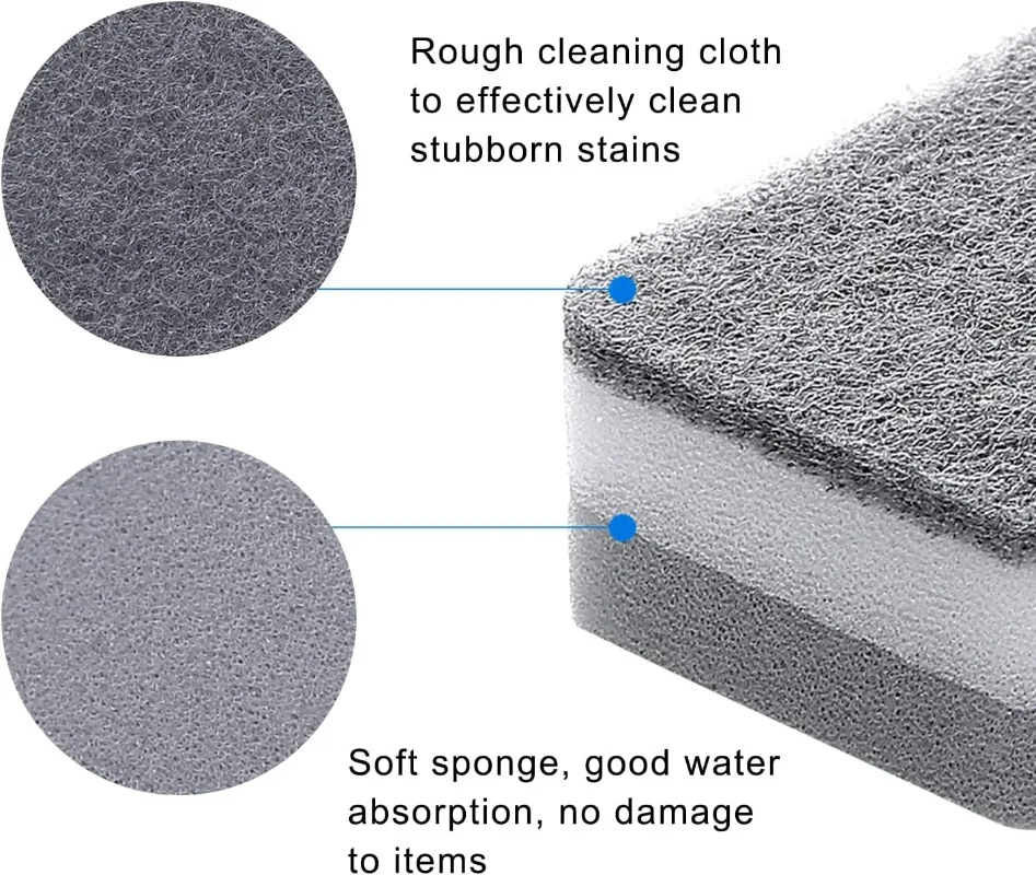 50/1pcs Magic Cleaning Sponges Thickened Super Absorbent Dishwashing Scouring Pads Kitchen Pan Pot Sponge Wipes Brush Clean Tool