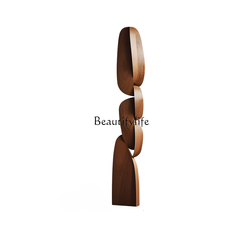 

Hotel sales department staircase decoration creative wood carving floor ornament solid wood sculpture