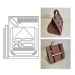 Exquisite  Birthday 3D Satchel Girl Bag Gift Box Pocket Metal Cutting Dies Set Scrapbooking Embossing Frame Card Craft no stamp