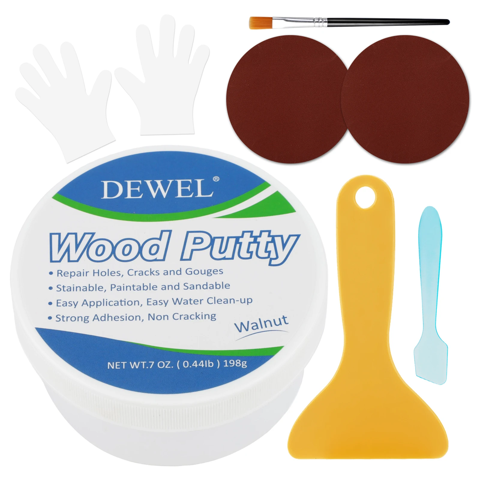 

Wood Putty, White Wood Filler, New Upgrade Wood Putty Filler Paintable, Stainable, Sandable, Wood Furniture Repair Kit Quick