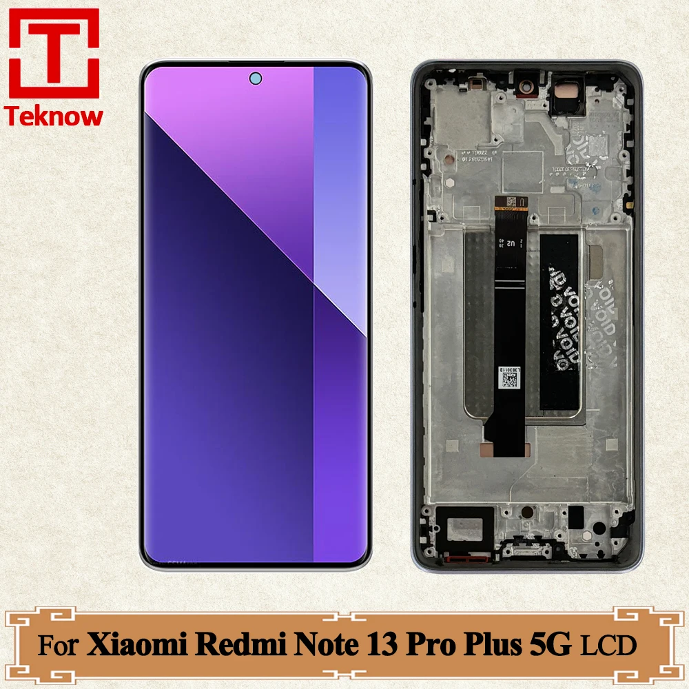 

AMOLED 6,67 "для Xiaomi Redmi Note 13 Pro + ЖК-дисплей с цифровым преобразователем сенсорного экрана в сборе, замена для Redmi Note 13 Pro Plus 5G ЖК-дисплей