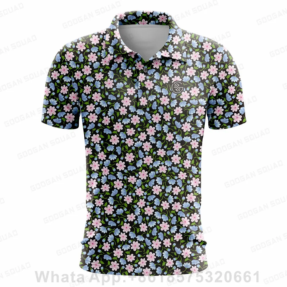 New Polo Shirt Men Casual Short Sleeve Lapel Buttons Golf T-shirt Summer Print Classic Overalls Sport Breathable Fishing Clothes view 3