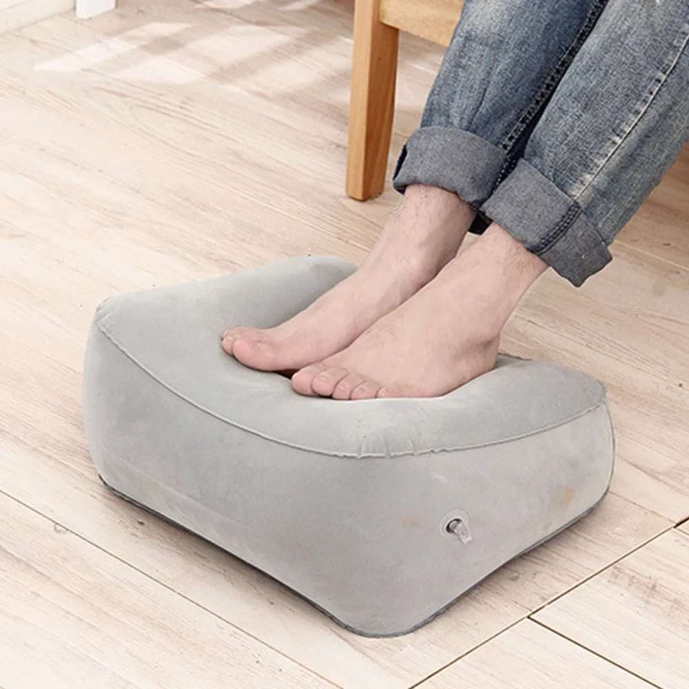 Inflatable Footrest Pillow Pad Porable Seat Desk Support Knee Flocked Hip Joint Ankle Pain Relief Car Airplane Foot Rest Pillows