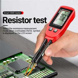 Probador SMD inteligente GN701, multímetro, resistencia de capacitancia, condensador de diodo, pluma de prueba, pantalla LCD, prueba de 3000 recuentos