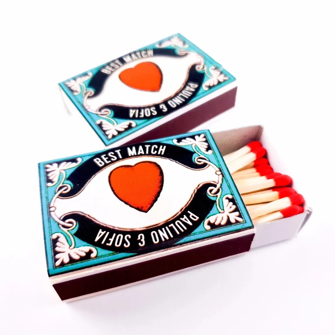 

Personalized Retro Wedding Matchboxes - Custom Retro Wedding Favor - Retro Sparkler Favors