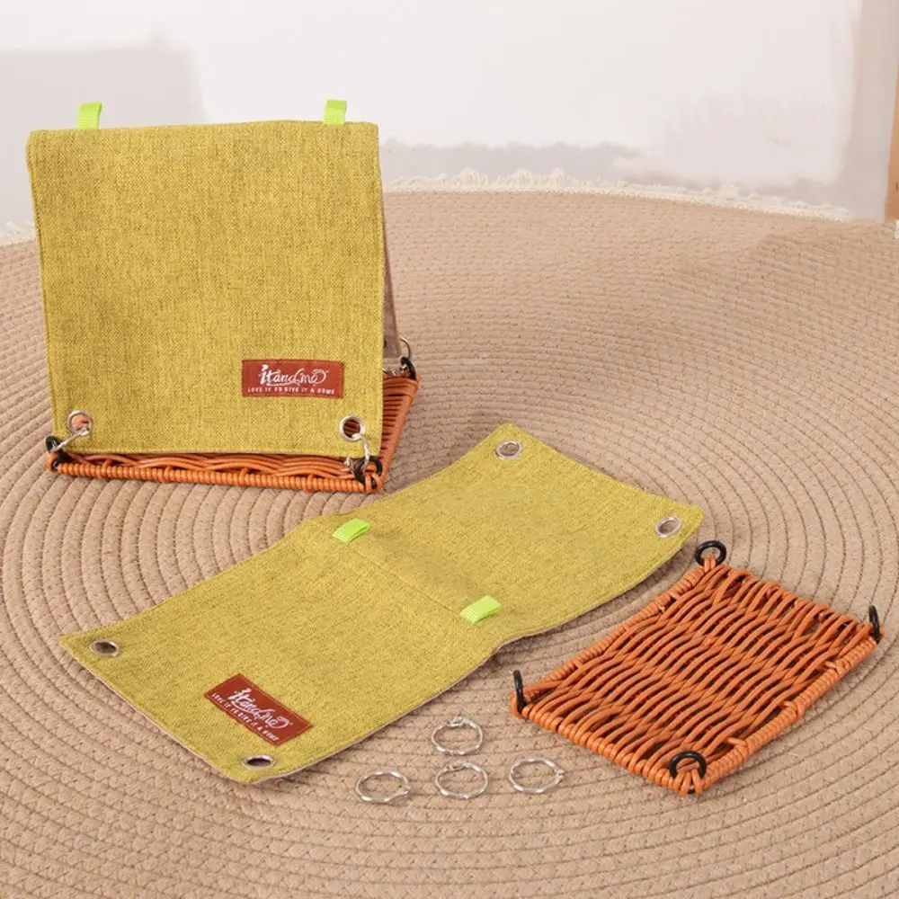 

Creative Hanging Bird Nest Cooling with Hooks Bird House Weaving Bird Cage Hut Tent Bed Small Pet