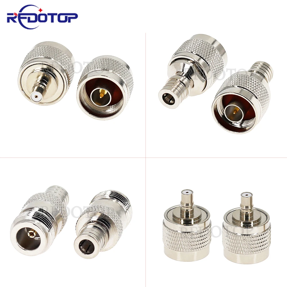 1Pcs QMA Male Female to L16 N Male Female Straight Adaptor 50 Ohm Nickel plated RF Converter Connector Nickel plated
