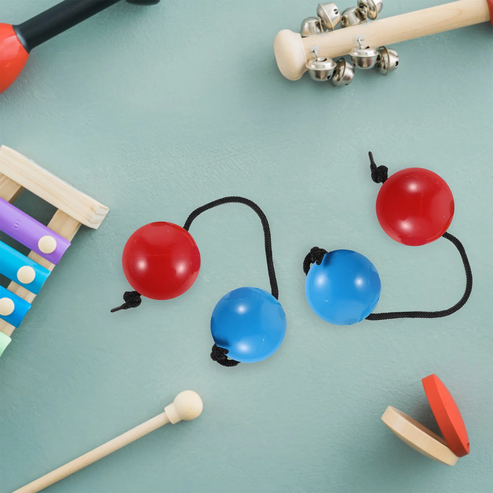 

2pcs Rhythm Shaker 9" Double Gourd Rattle Hand Percussion African Kashaka Instrument Maracas Egg For Party Performance Education