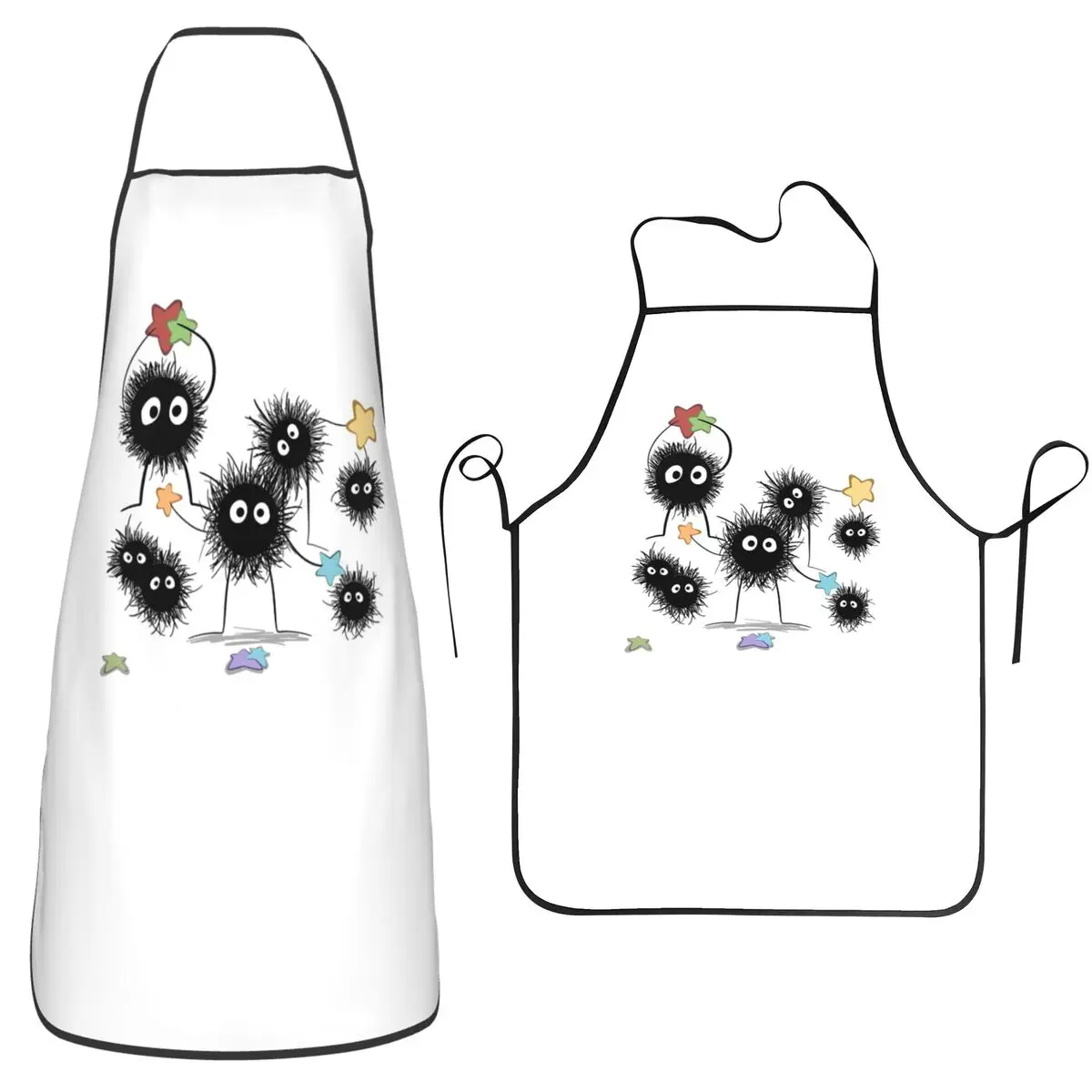 Group Of Soot Sprites With Stars Apron Chef Cooking Tablier Waterproof Bib Kitchen Cleaning Pinafore for Women Men Gardening