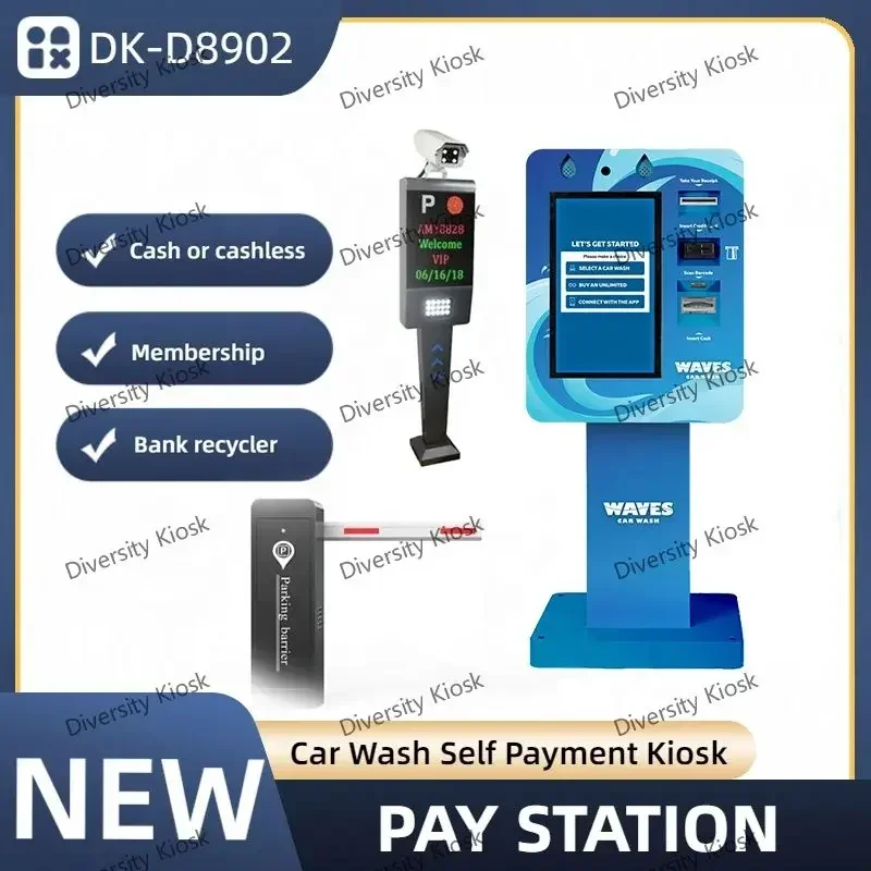 Payment Terminal Banknotes Coins Receive Give Change Circularly Receipt Print Car Wash And Parking Self Service Kiosk
