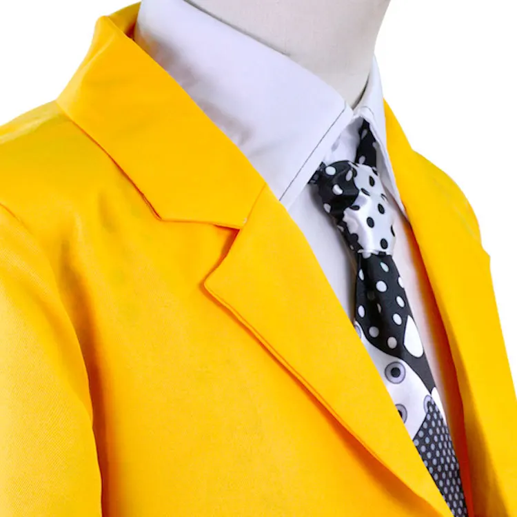 Game Carrey Cosplay Uniform Anime Costumes Mask Yellow Trench Hat Suit Halloween Carnival Party Jim Clown Outfits Mask for Men