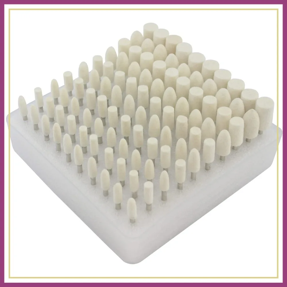 

100 Pcs Compressed Wool Felt Polishing Head Tool Buffing Wheel for Dremel Rotary Tool with 1/8" Mandrel