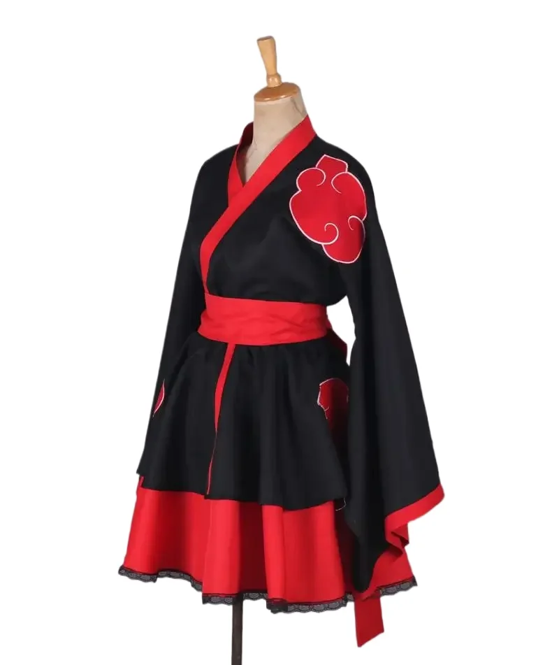 Anime Shippuden Sex Reversion Kimono Lolita Dress Akatsuki Cosplay Costume Women Female Japan Style Dresses