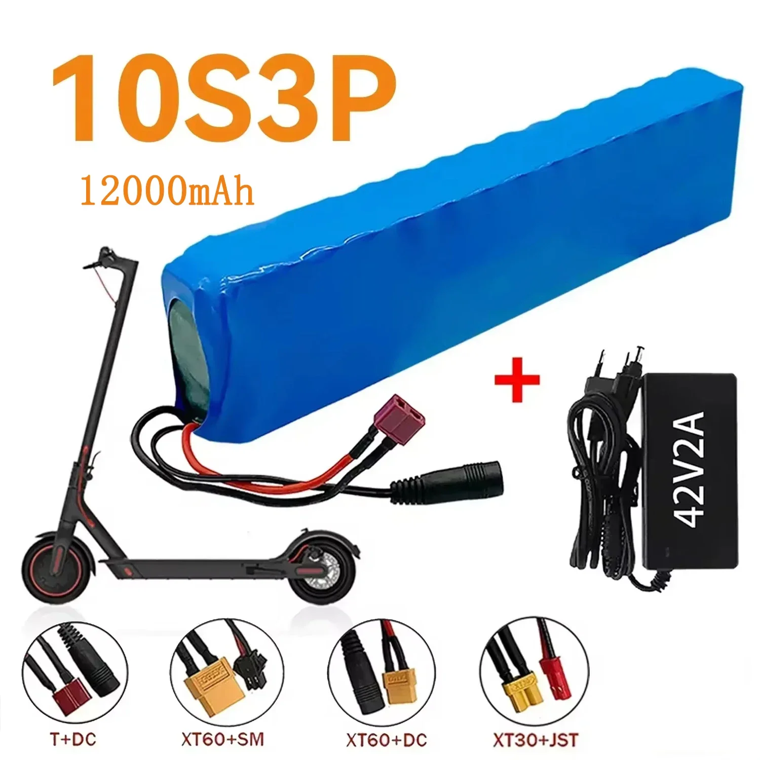 

18650 10S3P Rechargeable Lithium Battery 36V 12Ah Pack 10S3P 1000W with BMS for Bicycle Scooter Battery Pack+Charger