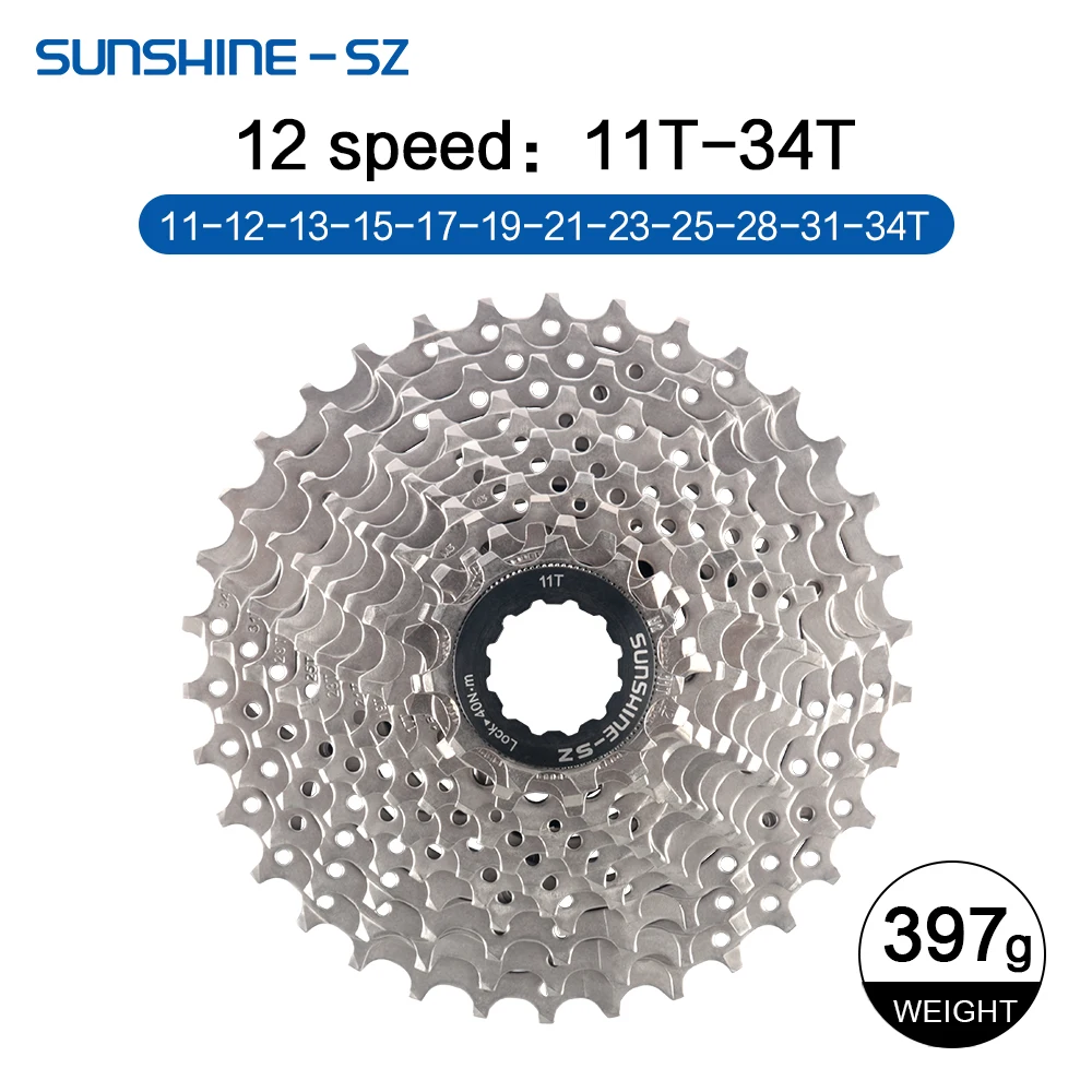 Sunshine Road Bike Cassette 8 9 10 11 12 Speed Bicycle Sprocket 25T 28T 30T 32T 34T 36T 11V K7 Speed Bike Ratchet Cycling Parts image 3