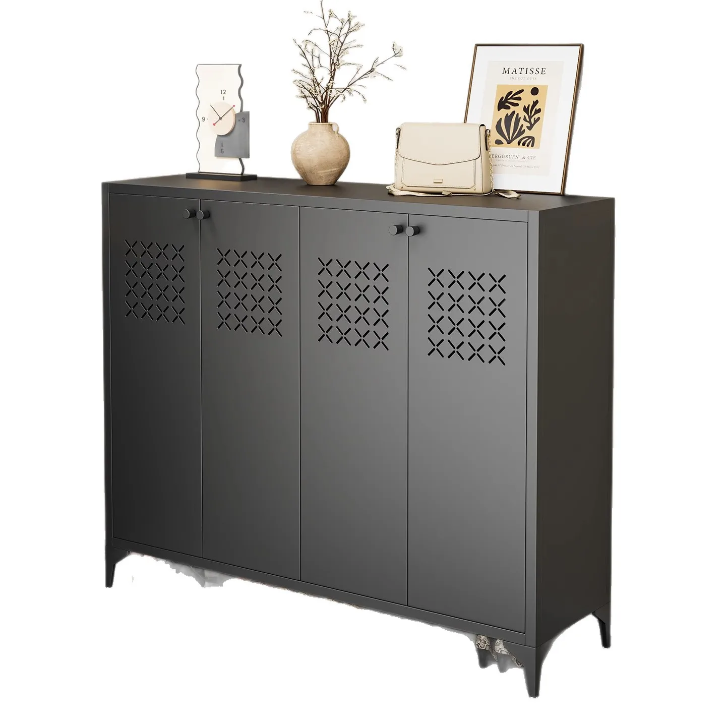 

PYJ new household steel breathable porch against the wall entry shoe rack