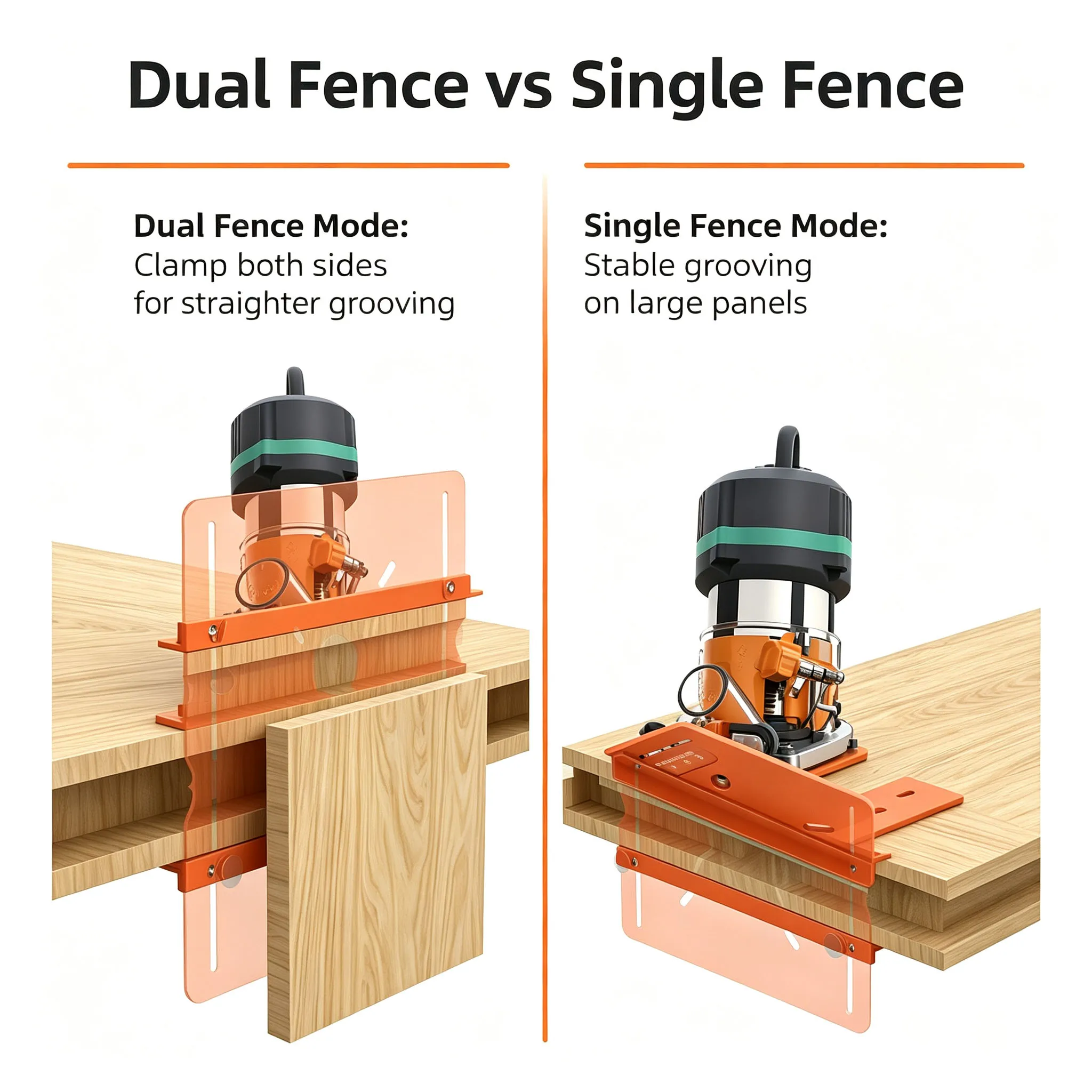 Wood Router Slotting Locator Aluminum Alloy Router Handheld Edge Trimmer Guide Woodworking Grooving Tools Double/triple Edged