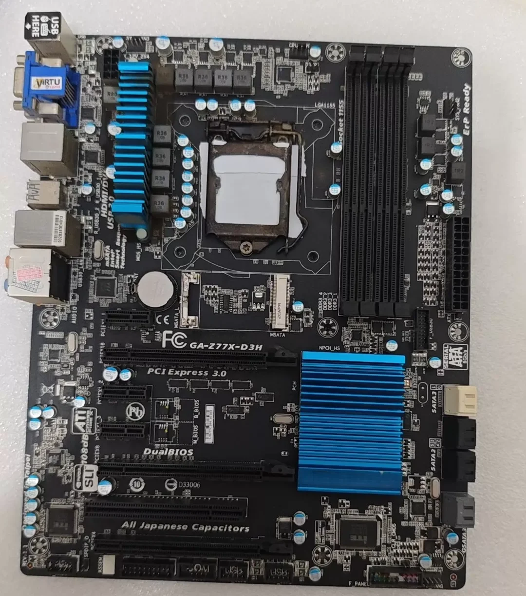 Tarjeta Madre Gigabyte GA-Z77X-D3H para PC de Escritorio, Z77 LGA1155 DDR3, Z77X D3H, 100% Probada y en Buen Estado