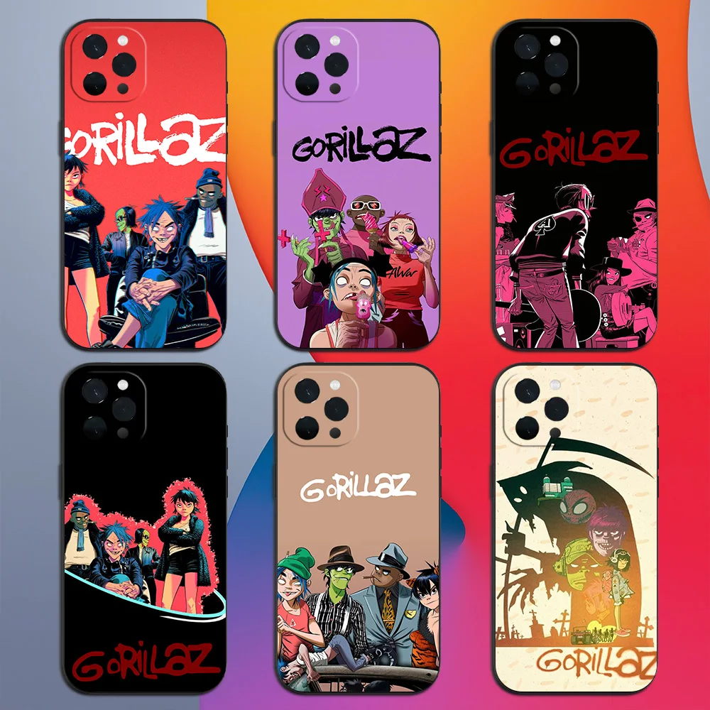 Band Gorillaz Phone Case for iPhone 11 12 13 14 15 16 Max Pro Plus Soft Shell