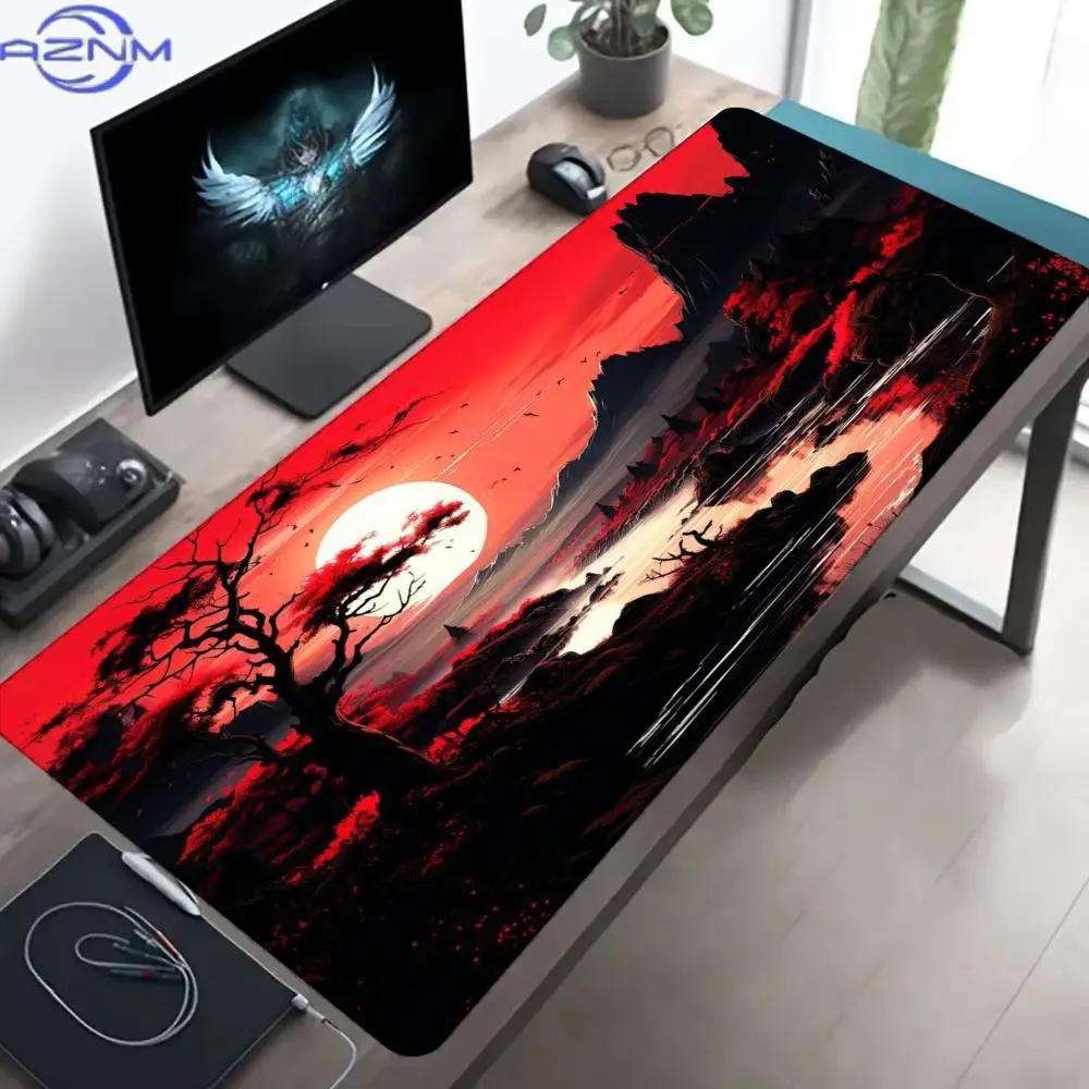 Dark Moon Forest Large Mouse Pad Gothic Night Scenery Desk Mat NonSlip Rubber Base Gaming Keyboard Pad PC Laptop Table Decor XXL