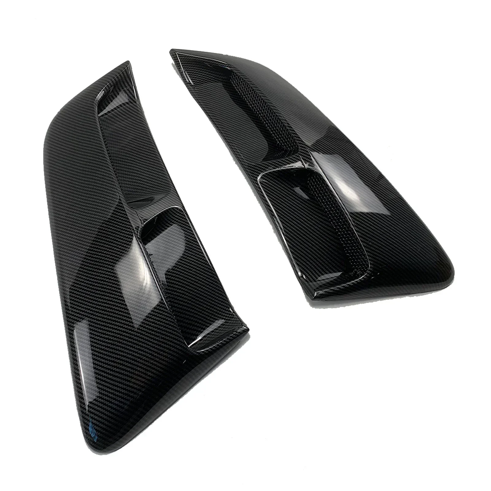 Car Side Scoop Vent Louver Winodw Shutter For Ford Mustang 2015-2022 Fender Cover Trim Accessory Carbon Fiber Look Glossy Black