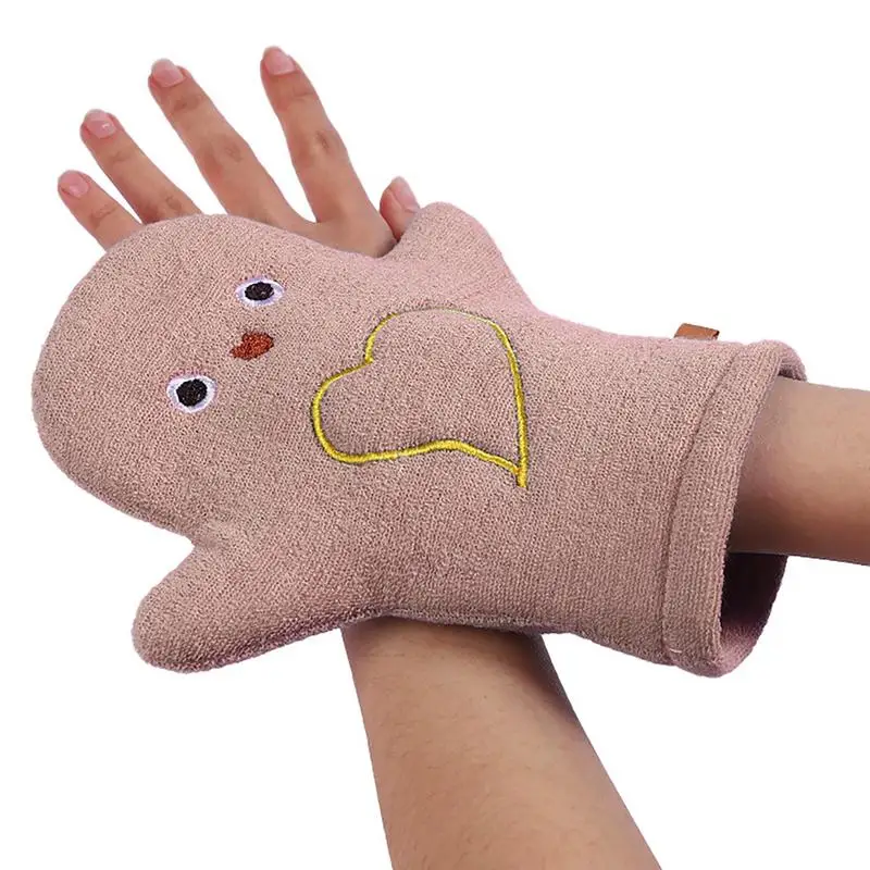 Kinder Bad Handschuh Bad Körper wäscher Soft Scrub Wasch handschuhe doppelseitiges Design in niedlichen Tierstil leicht zu tragen Wasch handschuhe für Bo