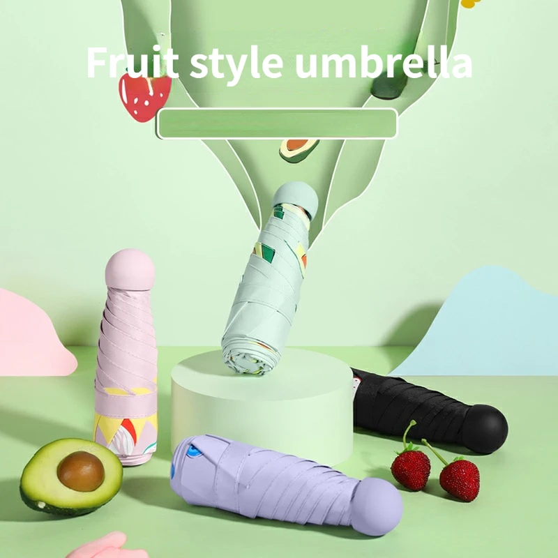 Fruit Sun Umbrella Small and Portable Capsule Umbrella Umbrella Female Sun and Rain Dual Use Sun Umbrella